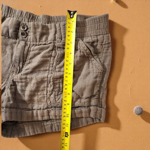 Brown Utility Cargo Shorts – Size 9 – 100% Cotton Stretch Waist Pockets Casual - Picture 5 of 8